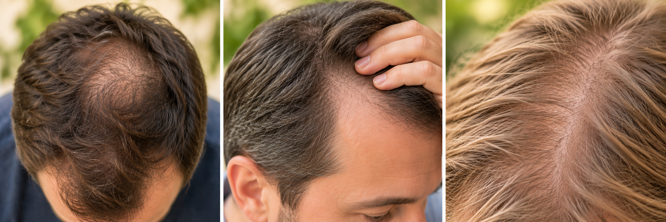 Imagem ilustrativa de perfil, com foco nas entradas e na linha frontal do cabelo